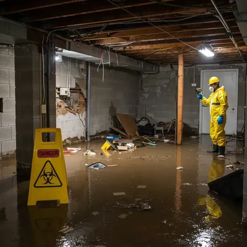 Flooded Basement Electrical Hazard in Willis, TX Property